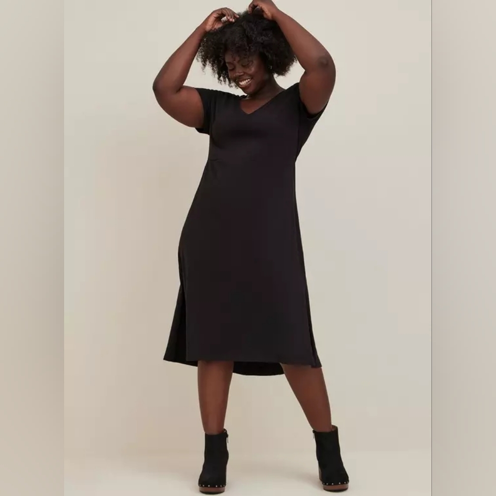 Midi Cotton Slub Side Slit Dress (P3-8)